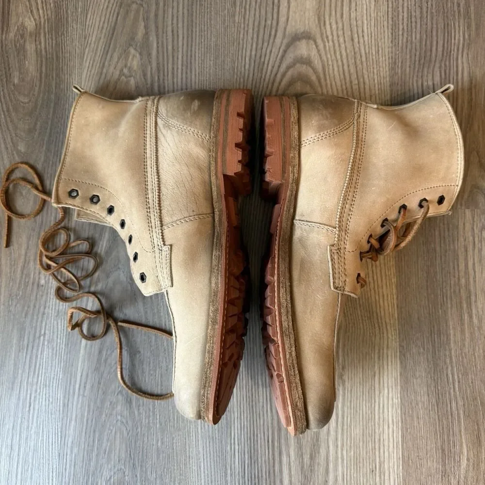 Frye Phillip Lug Workboot 87828 Mens 11.5 D Cement Leather Lace Up Boots